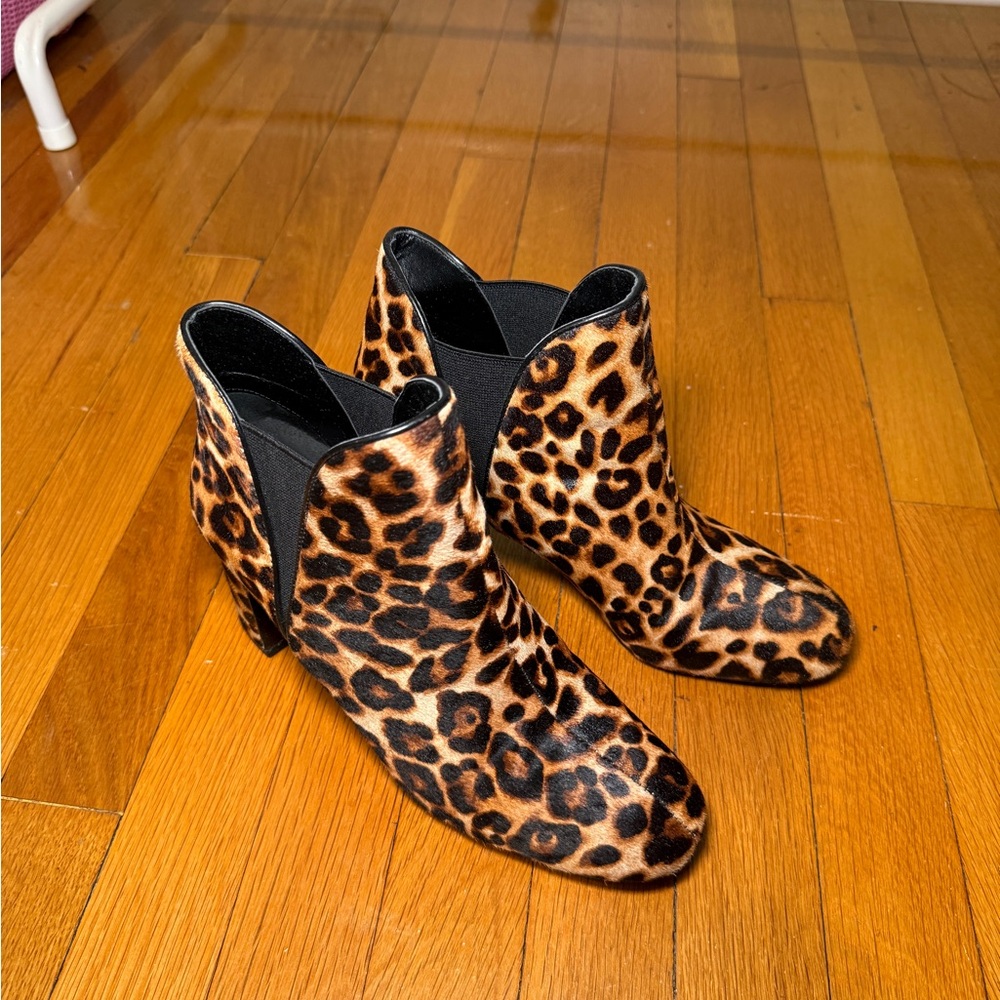 White House Black Market Leopard Print Ankle Boots
